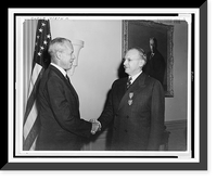 Joseph M. Dodge receiving Medal for Merit from Secretary of War Robert Patterson, Sept. 18, 1946, Antique Poster