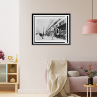 Street view showing the New York World newspaper office in Paris, France, Vintage Print