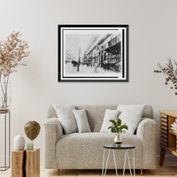 Street view showing the New York World newspaper office in Paris, France, Vintage Print