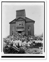 Historic Framed Print, Farewell to the old church,  17-7/8" x 21-7/8"