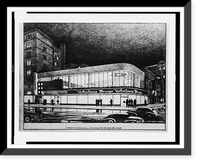 Historic Framed Print, Architectural drawing for a drugstore and restaurant (Whelan's Drugs"),  Connecticut Avenue and K Street,  N.W.,  Washington,  D.C. Perspective rendering",  17-7/8" x 21-7/8"