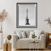 Historic Framed Print, Design for a columnar monument to Abraham Lincoln. Monument, perspective rendering,  17-7/8" x 21-7/8"