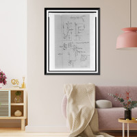 Historic Framed Print, [Showroom (International Showroom") for Standard Sanitary Manufacturing Company,  at the Willard Hotel,  1401 Pennsylvania Avenue,  N.W.,  Washington,  D.C. Plan and detail sketch]",  17-7/8" x 21-7/8"