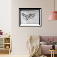 Historic Framed Print, [Four-family apartment houses for Frank Lyon, Lyon Village, Arlington, Virginia. Site plan],  17-7/8" x 21-7/8"