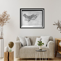 Historic Framed Print, [Four-family apartment houses for Frank Lyon, Lyon Village, Arlington, Virginia. Site plan],  17-7/8" x 21-7/8"