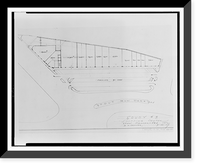 Historic Framed Print, [Shopping center for Lyon Inc., Lee Highway and Spout Run Parkway, Arlington, Virginia. Site & floor plan, study #3],  17-7/8" x 21-7/8"