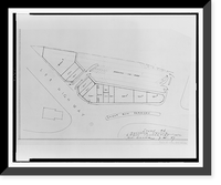 Historic Framed Print, [Shopping center for Lyon Inc., Lee Highway and Spout Run Parkway, Arlington, Virginia. Site & floor plan, study #4],  17-7/8" x 21-7/8"