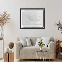 Historic Framed Print, [Shopping center for Lyon Inc., Lee Highway and Spout Run Parkway, Arlington, Virginia. Site & floor plan, study #4],  17-7/8" x 21-7/8"