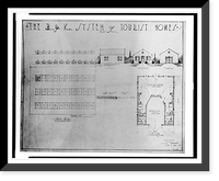 Historic Framed Print, Architectural drawing for a motel (B & K system of tourist homes") for William Knox",  17-7/8" x 21-7/8"