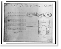 Historic Framed Print, Architectural drawing for a motel (B & K system of tourist homes") for William Knox",  17-7/8" x 21-7/8"