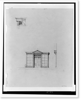 Historic Framed Print, [Store and office building for Maurice Rosenberg, Fairfax Street and King Street, Alexandria, Virginia. Front entrance elevation],  17-7/8" x 21-7/8"