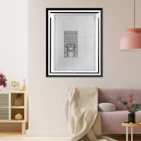 Historic Framed Print, [Two office buildings for B.F. Saul (15th Street, N.W., Washington, D.C.). Front elevation] - 4,  17-7/8" x 21-7/8"
