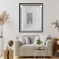 Historic Framed Print, [Two office buildings for B.F. Saul (15th Street, N.W., Washington, D.C.). Front elevation] - 4,  17-7/8" x 21-7/8"