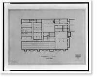 Historic Framed Print, [Organizations' building for Y.W.C.A., 17th Street and K Street, N.W., Washington, D.C. Basement plan],  17-7/8" x 21-7/8"