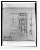 Conversion of row houses into store buildings for Eugene Smith, 916, 918, 920, 922, and 924 17th Street, N.W., Washington, D.C. Front elevation, Antique Poster
