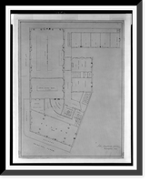 Historic Framed Print, [Hotel for Azariah Fuller, (Kirkwood House), Pennsylvania Avenue and 12th Street, N.W., Washington, D.C. Principal floor plan],  17-7/8" x 21-7/8"