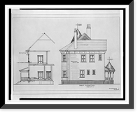 Architectural and mechanical drawings by students at Tuskegee Normal & Industrial Institute. S.L. Harris . Rear elevation Classic, Historic Print