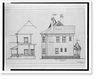 Architectural and mechanical drawings by students at Tuskegee Normal & Industrial Institute. S.L. Harris . Rear elevation Classic, Historic Print