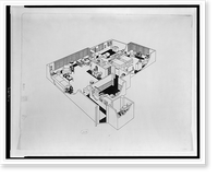 Apartment house (Quebec House") for Randall Hagner, 2801 Quebec Street, N.W., Washington, D.C. Axonometric perspective floor plan" Classic, Antique Poster