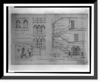 House (residence") for Edward S. Perot, 29th Street and Woodland Drive, N.W. (lot 808, square 2200), Washington, D.C. Entrance and stair hall elevations", Vintage Print