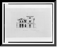House (mansion") for the Hon. John Sherman. Front elevation rendered", Vintage Wall Art