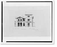 House (mansion") for the Hon. John Sherman. Front elevation rendered", Vintage Wall Art