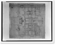 Historic Framed Print, [Museum (National Gallery of History and Art"). Floor plan with courtyards and halls]",  17-7/8" x 21-7/8"