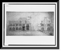 House (residence") for Nathan Scott, 2833 Woodland Drive at McGill Terrace, N.W., Washington, D.C. Front and side elevations" Classic, Historic Print