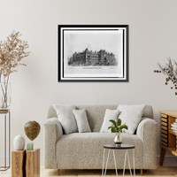 Historic Framed Print, [Library of Congress (National Library"),  Judiciary Square site,  Washington,  D.C. Perspective view]",  17-7/8" x 21-7/8"