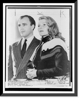 Historic Framed Print, [Rita Hayworth and Prince Aly Khan, half-length portrait facing left],  17-7/8" x 21-7/8"