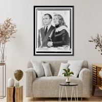 Historic Framed Print, [Rita Hayworth and Prince Aly Khan, half-length portrait facing left],  17-7/8" x 21-7/8"