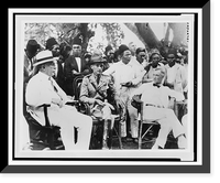 Triangular conference held between American military officials and Moro chief, Antique Poster