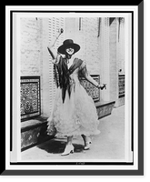 Historic Framed Print, [Princess Ileana of Romania, full-length portrait, facing front, wearing Spanish dress],  17-7/8" x 21-7/8"