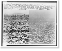 Composite photograph showing Los Angeles, California on a clear day (March 2) and on a day (March 31) with dense smog, Vintage Poster