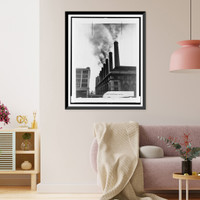 Historic Framed Print, City-made smoke,  17-7/8" x 21-7/8"