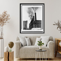 Historic Framed Print, City-made smoke,  17-7/8" x 21-7/8"