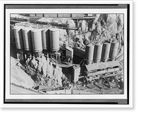 Historic Framed Print, Cement blending and concrete mixing plants,  17-7/8" x 21-7/8"