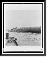Wreckage of USS Utah laying in the mud at Pearl Harbor, Hawaii, Vintage Print