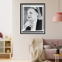 Historic Framed Print, [Joseph Valachi, head-and-shoulders portrait, facing left, during appearance before Senate Investigations subcommittee],  17-7/8" x 21-7/8"