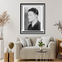 Historic Framed Print, [Wallace Stegner, head-and-shoulders portrait, facing left],  17-7/8" x 21-7/8"