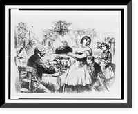 Historic Framed Print, [Family with Christmas pudding, 1858],  17-7/8" x 21-7/8"