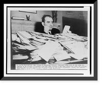 Sen. Joseph R. McCarthy sits at desk piled high with mail, Antique Wall Art