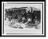 Historic Framed Print, [Store, with baskets and pottery in foreground, Tampico, Mexico,  17-7/8" x 21-7/8"