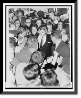 Robert F. Kennedy with wife Ethel surrounded by reporters and well-wishers at 71st regiment armory in New York City, Vintage Wall Art