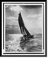 Gertrude L. Thebaud" under full sail, during her first tests, Gloucester, Massachusetts", Antique Print