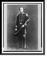 Historic Framed Print, [Admiral Samuel Francis Dupont, full-length portrait, standing, facing slightly left, in uniform, holding sword and hat],  17-7/8" x 21-7/8"