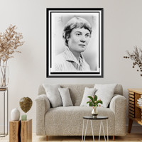 Historic Framed Print, [Iris Murdoch, head-and-shoulders portrait, facing right],  17-7/8" x 21-7/8"