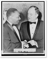 Dr. Martin Luther King, Jr. chats with Vice-President Hubert Humphrey as they shake hands, Vintage Wall Art
