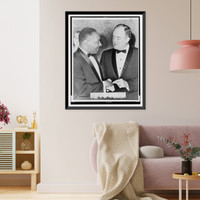 Dr. Martin Luther King, Jr. chats with Vice-President Hubert Humphrey as they shake hands, Vintage Wall Art