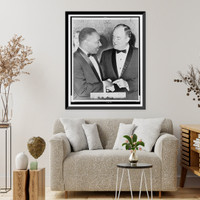 Dr. Martin Luther King, Jr. chats with Vice-President Hubert Humphrey as they shake hands, Vintage Wall Art
